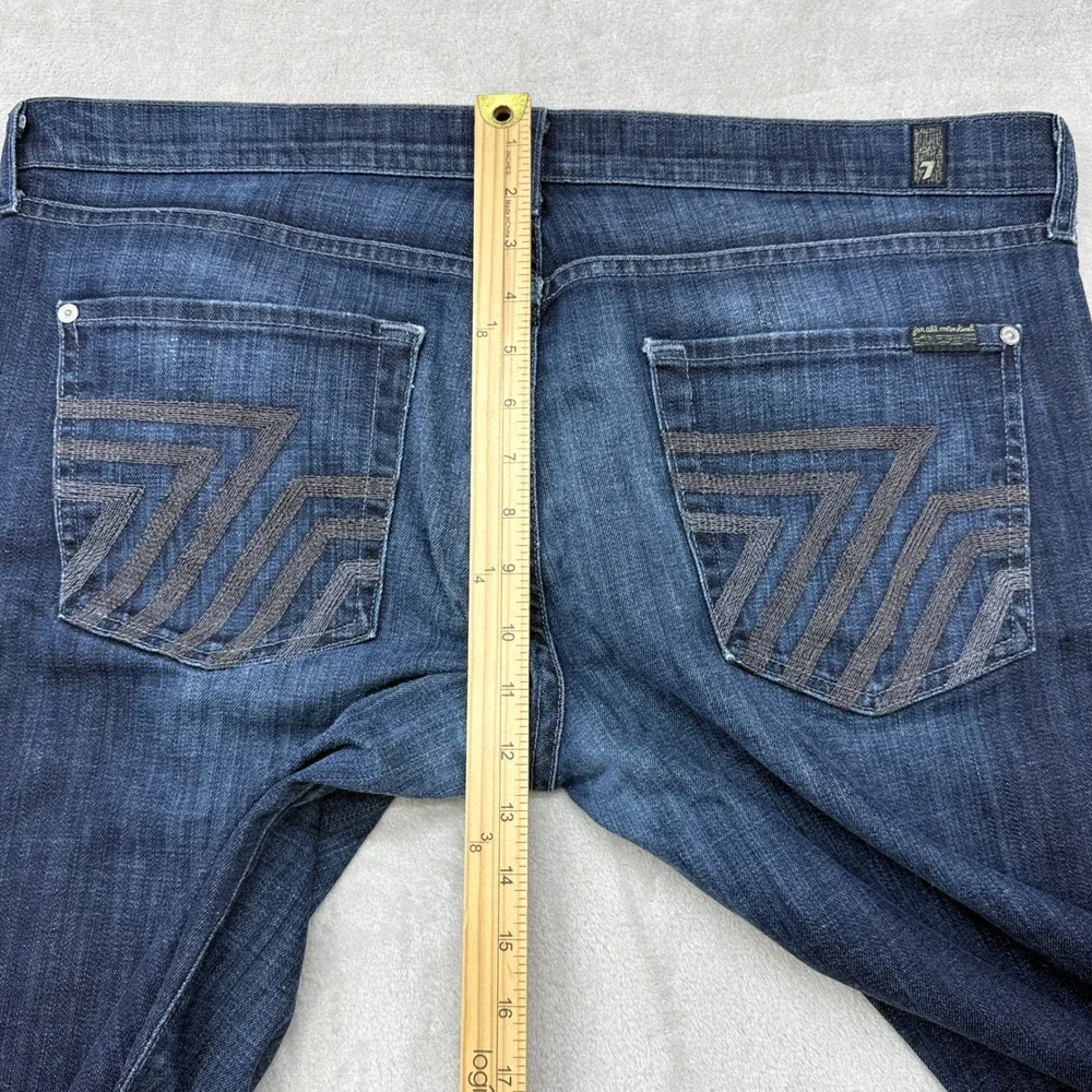 7 For All Mankind Standard Fit Jeans Mens 38 Blue Straight Leg Button Fly Preppy - Picture 8 of 12